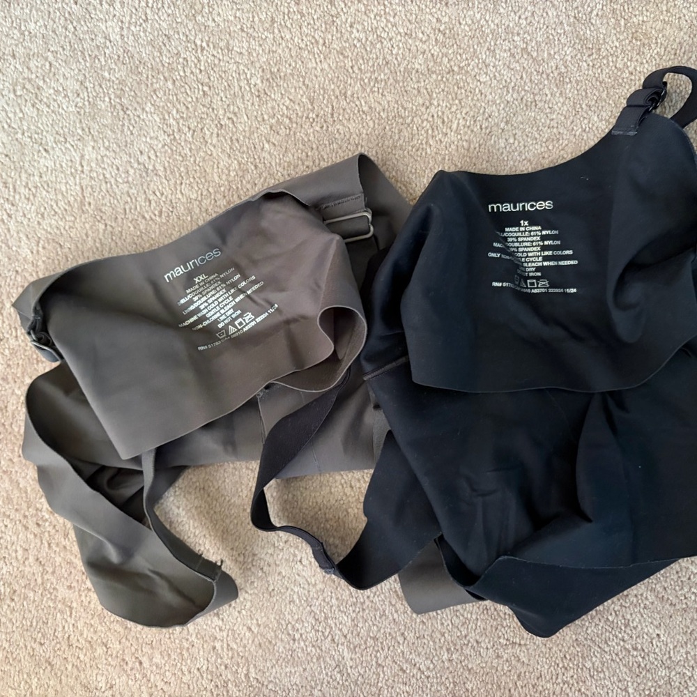 Maurices Bras Seamless Adj straps Black & Gray Bralette lot XXL & 1X Never Worn - Picture 3 of 3